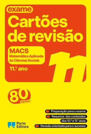 Cartões de revisão - Livro Matemática Aplicada às Ciências Sociais - 11.º ano