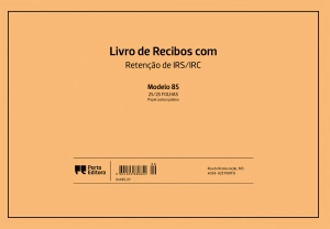 Livro de Recibos com  Retenção de IRS / IRC  - Modelo 85 - 25/25 Folhas