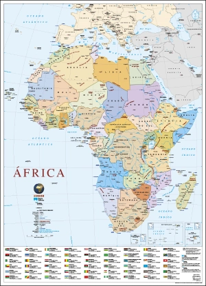 Mapa de África (80,5 x 111,5 cm) - Plastificado de Parede