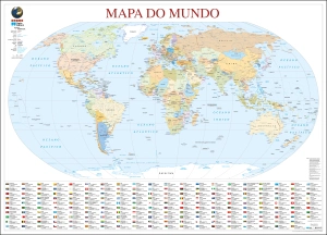Mapa do Mundo (111,5 x 80,5 cm) - Folha Plastificada