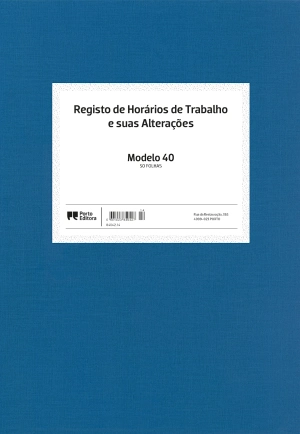 Registo de Horários de Trabalho e suas Alterações - Modelo 40 - 50 Folhas